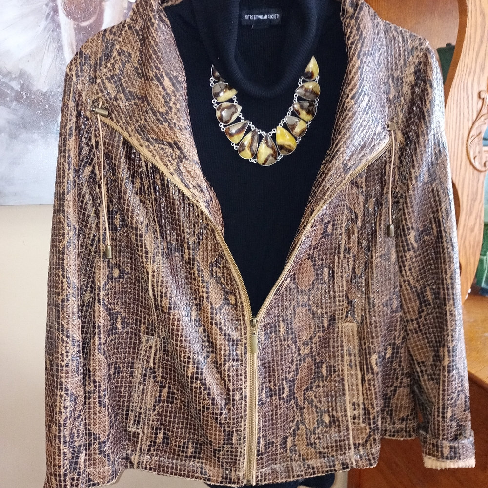 Ruby Road Women's Faux Animal Print Jacket